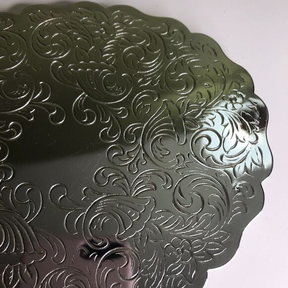 Vtg Serving Diner Trivet Silvertone 4-legged Filigree Oval Shape - Picture 5 of 8